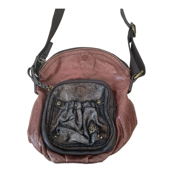 The Sak Brown Crossbody Bag with Metallic Front Pocket & Knit Lining - Picture 4 of 6